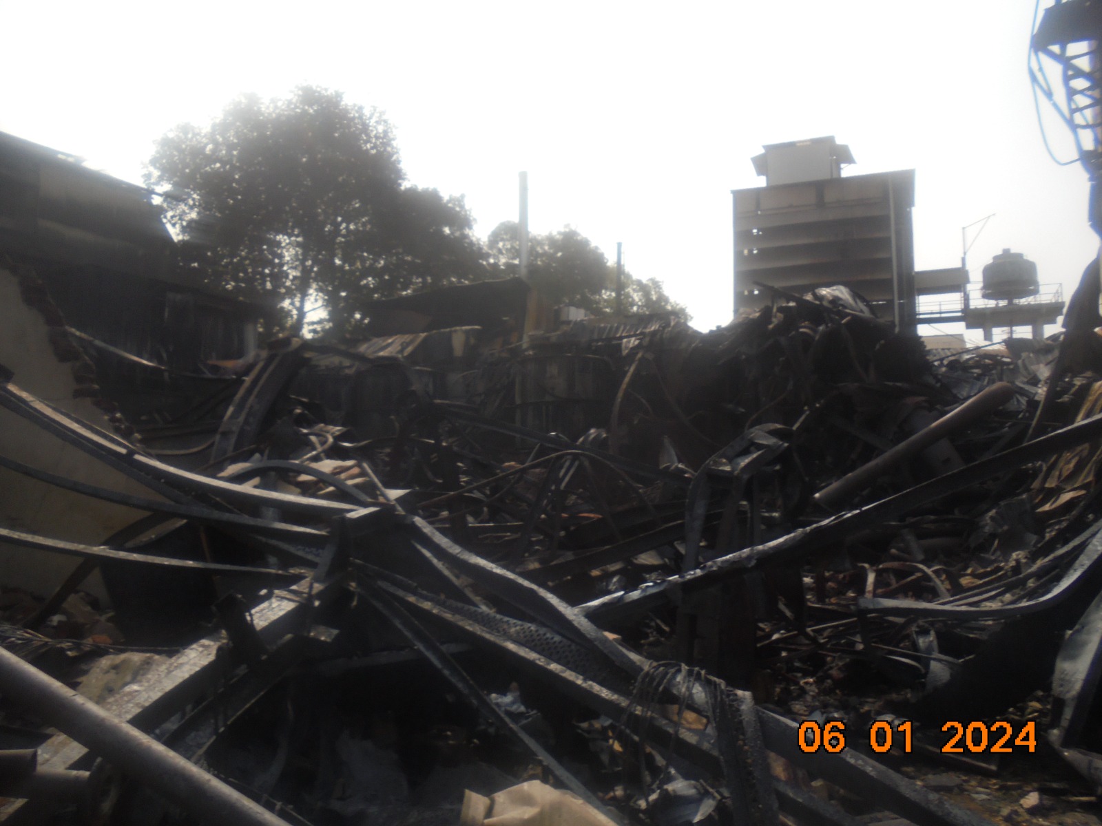 fire-damaged-building-material-machinery